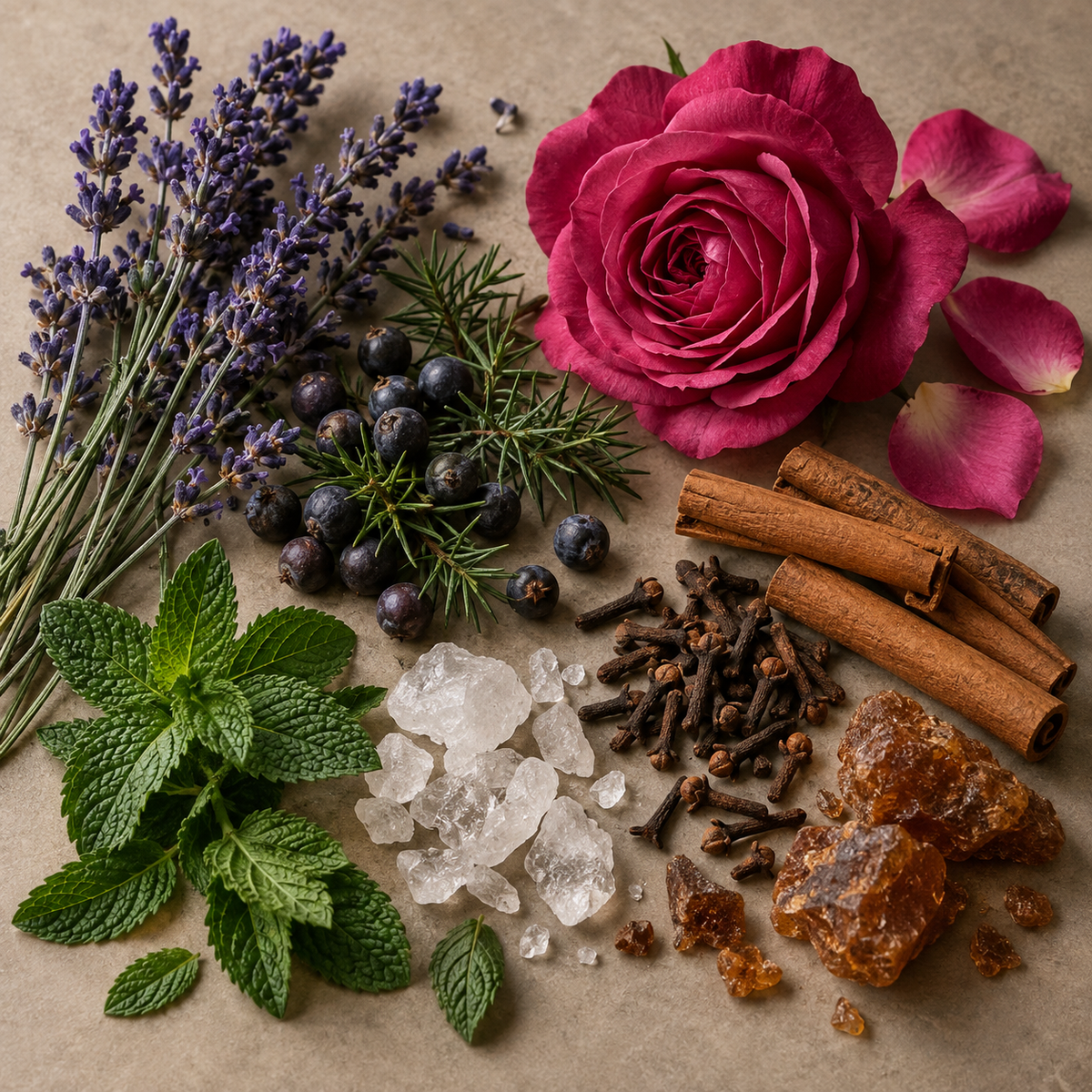 Miasma ingredients: lavender, juniper, rose, mint, camphor, clove, styrax